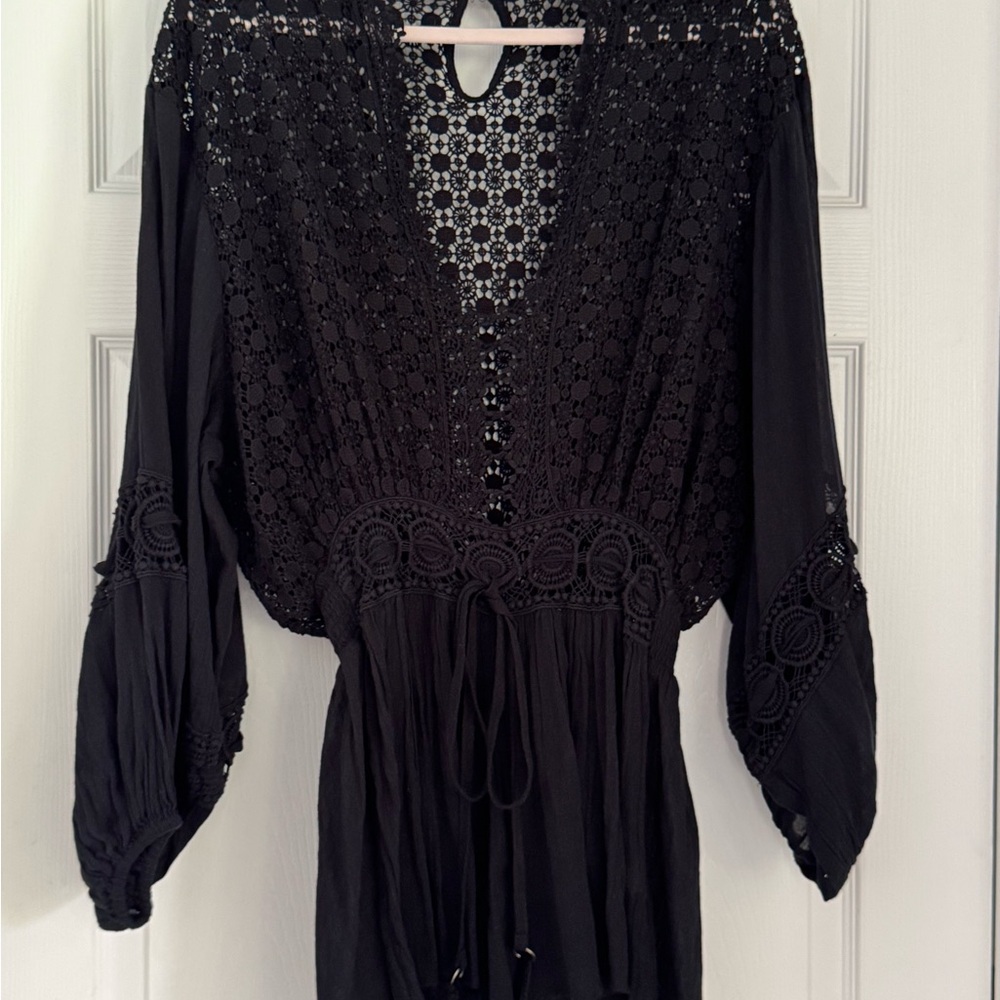 Ramy Brook NWOT Black crochet Cover-Up Dress - Picture 2 of 5